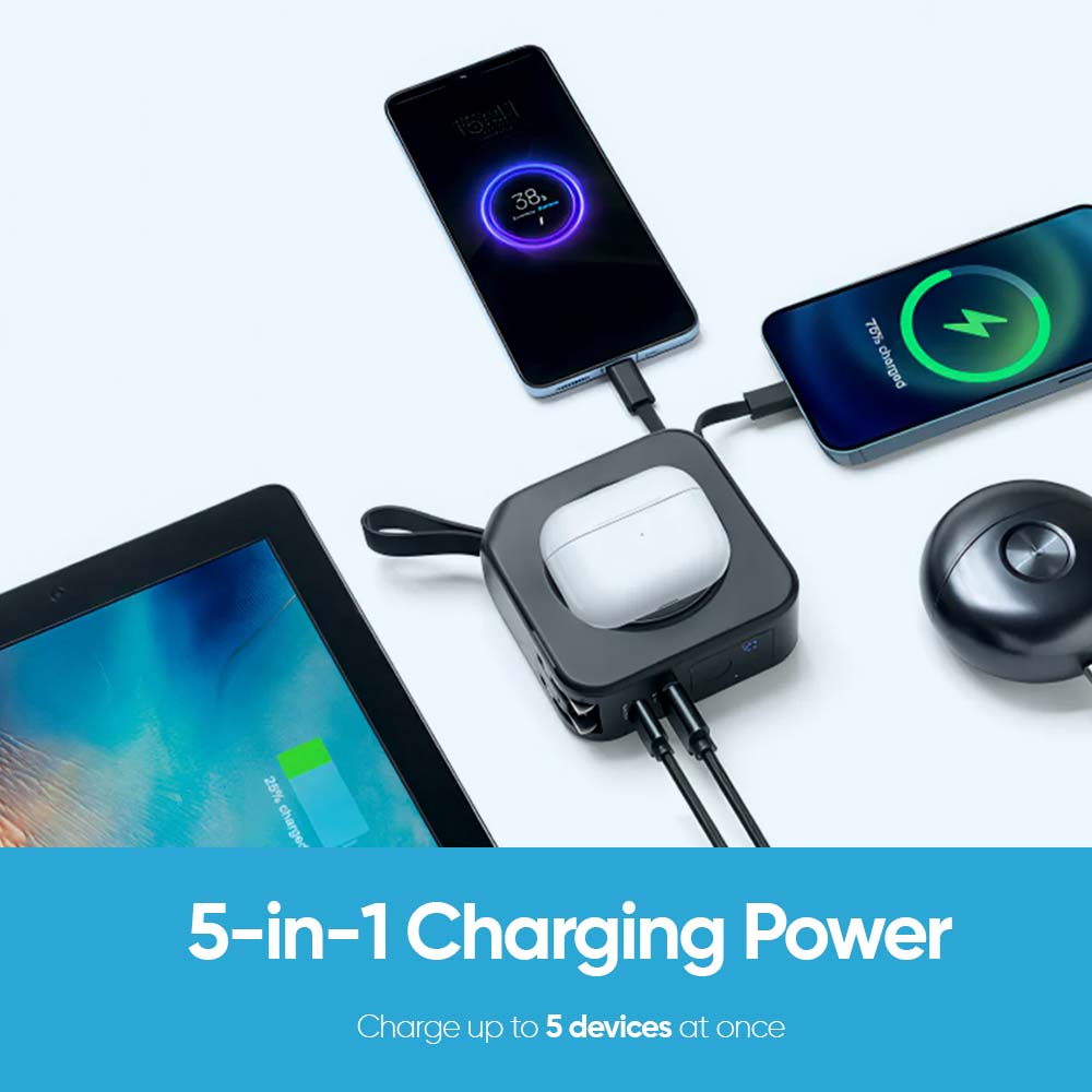 TravelVolt® GO (5-in-1 Travel Charger)