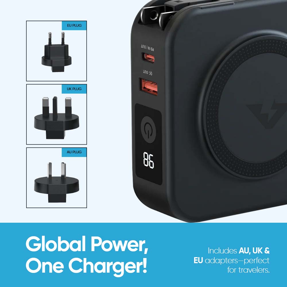 TravelVolt® GO (5-in-1 Travel Charger)