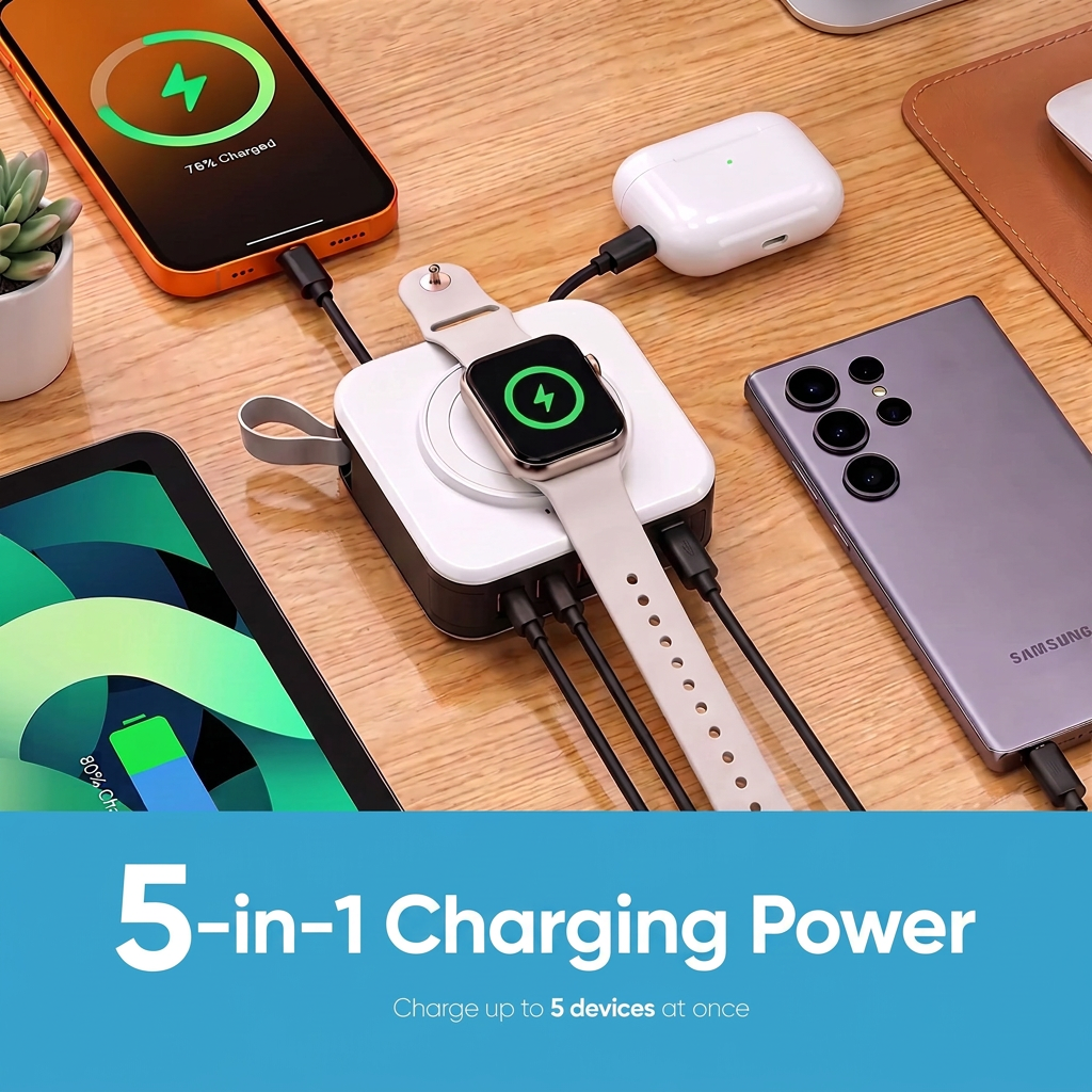 TravelVolt® GO (5-in-1 Travel Charger)