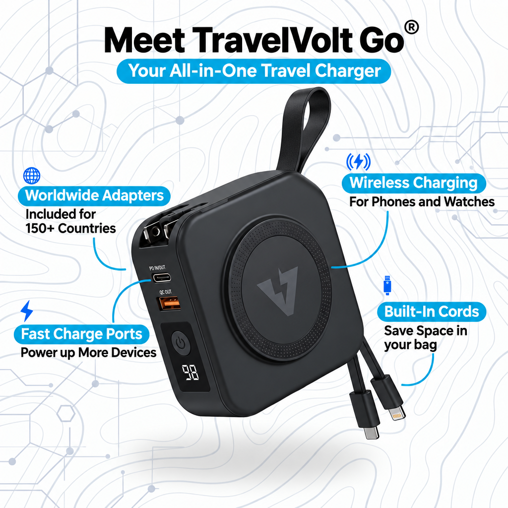TravelVolt® GO (5-in-1 Travel Charger)